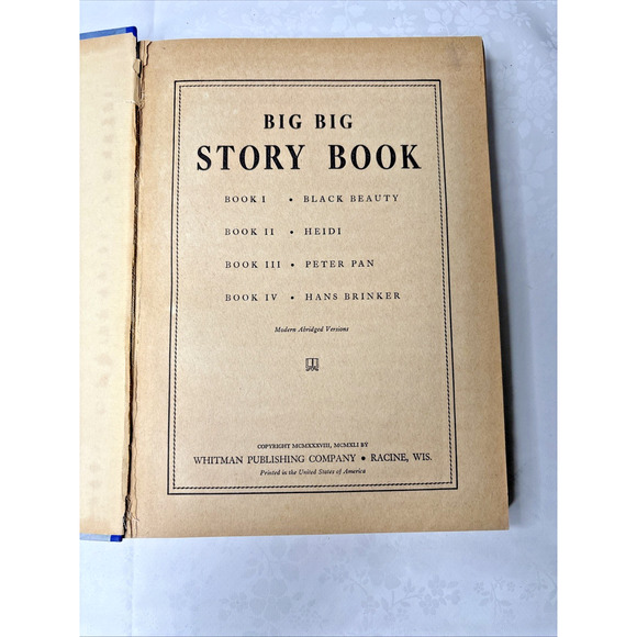 Big Big Story Book — Black Beauty / Heidi / Peter Pan / Hans Brinker — Whitman, - Picture 2 of 10